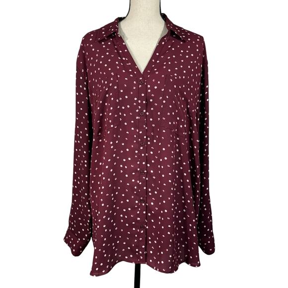 Maurices 3X-Large Top Button-Up Long Roll-Tab Sleeves Pockets Lightweight Collar - Picture 1 of 11